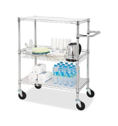 Wózek kelnerski, transport piętrowy jedzenia chromowany